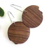 Walnut Circle Layered-Shapes Collage Earrings
