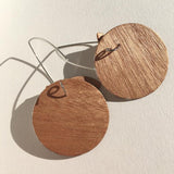 Cherry Wood And Pure Silver Layered Collage Earrings