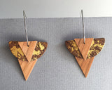 Abstract Pointed Collage Earrings With 24k Gold