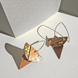 Abstract Pointed Collage Earrings With 24k Gold