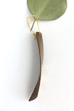 Elegant Walnut wood and 24K gold twist earrings