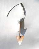 Disc and Dagger Cherry Wood And Silver "Totem" Earrings