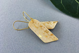 Sycamore Wood And 24k Gold Sprinkled Pointed Earrings
