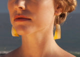 "Sail" reclaimed Sycamore wood and 24K gold leaf earrings