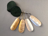 Sycamore Wood And Silver Oval Brushstroke Earrings