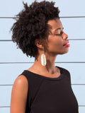 Sycamore Wood And Silver Oval Brushstroke Earrings