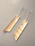 Sycamore Wood And Genuine Silver Stripe Earrings