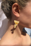 Totem Sycamore Wood And 24k Gold Stacked Shapes Earring