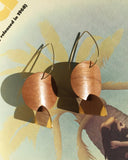 Cherry wood and 24k gold geometric "totem" earrings